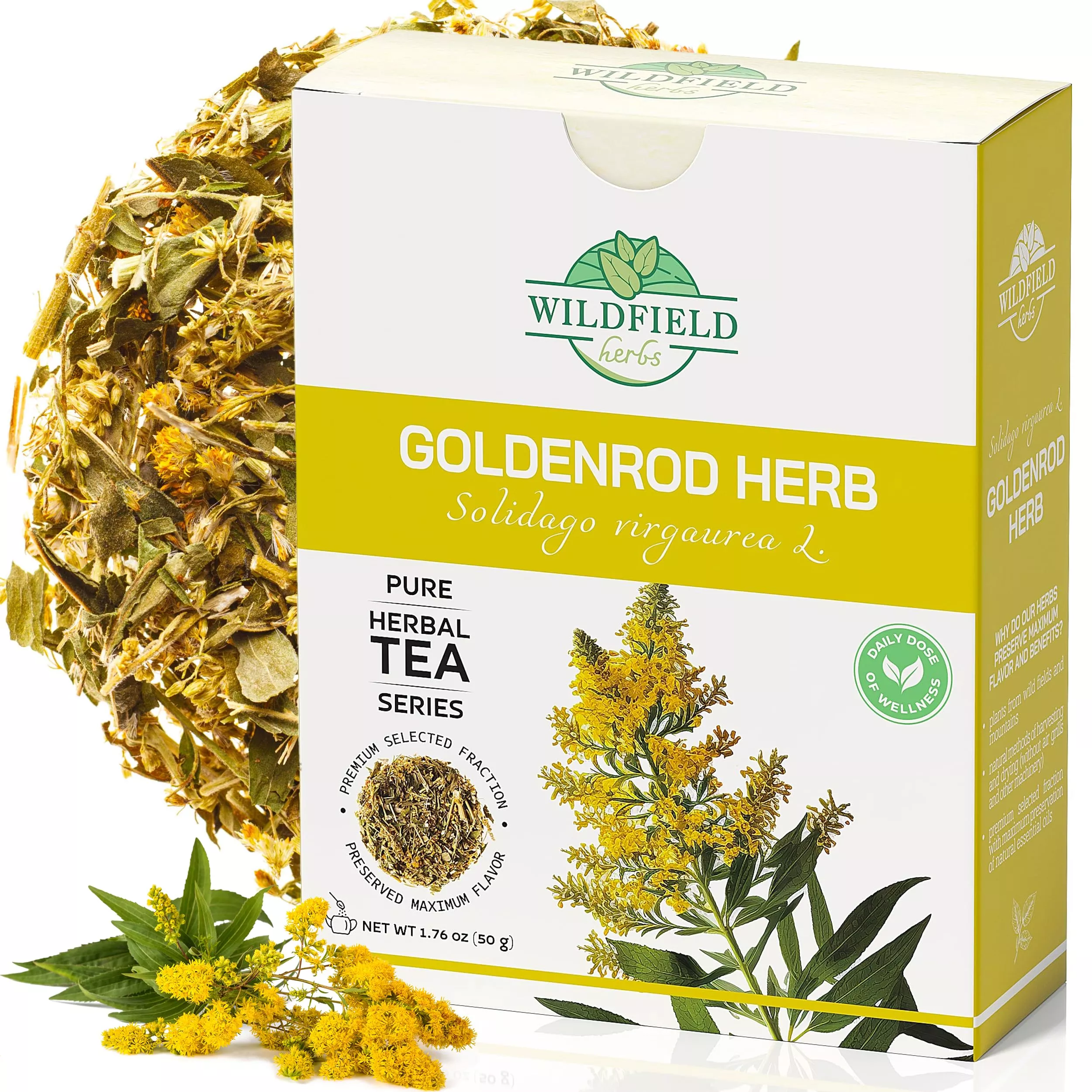 1.8 Oz. Goldenrod Tea Herb Golden (Solidago Virgaurea L.) - 50G Dried