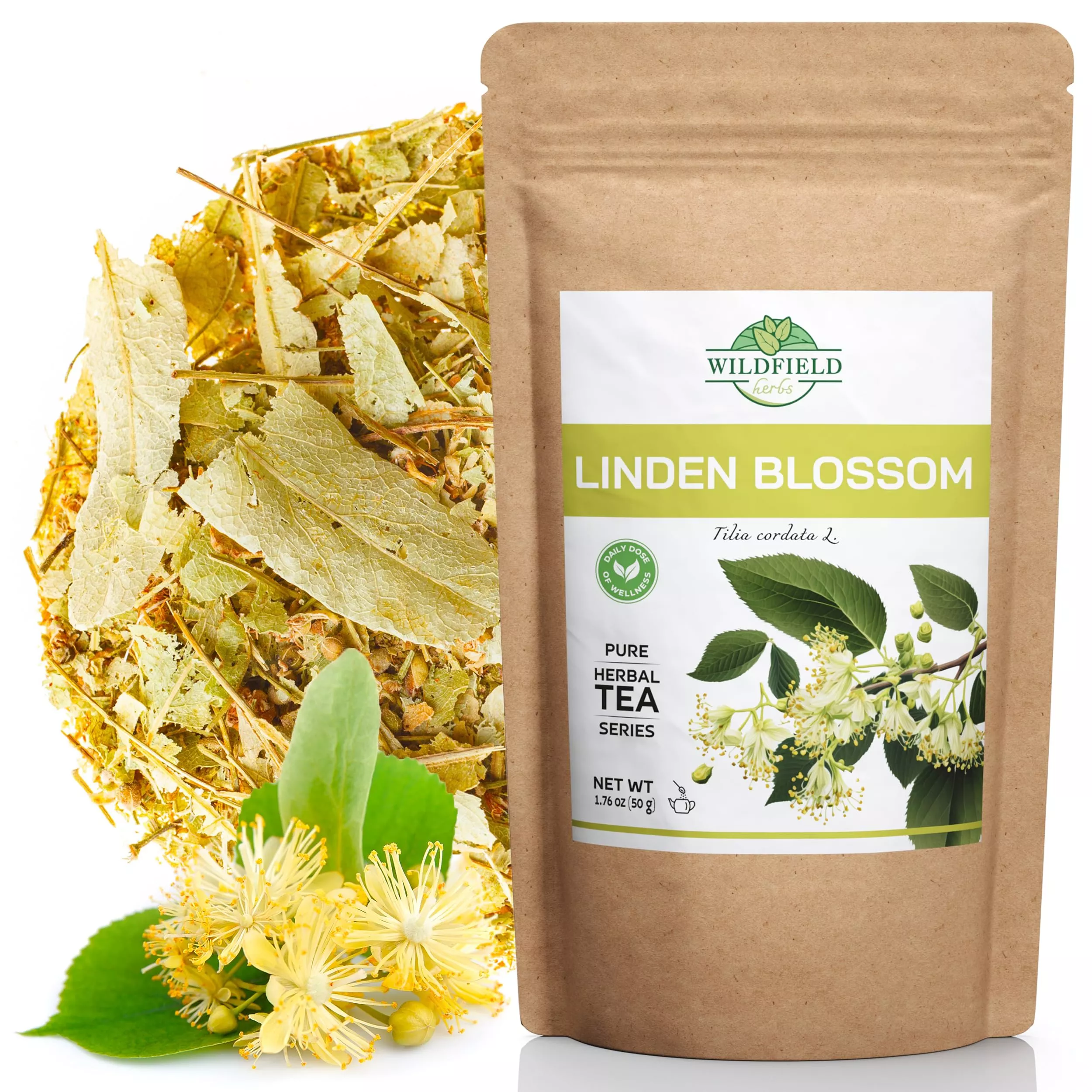 1.8 Oz. Linden Tea Dried Linden Flower Tea Herbal (Tilia Cordata) - 50