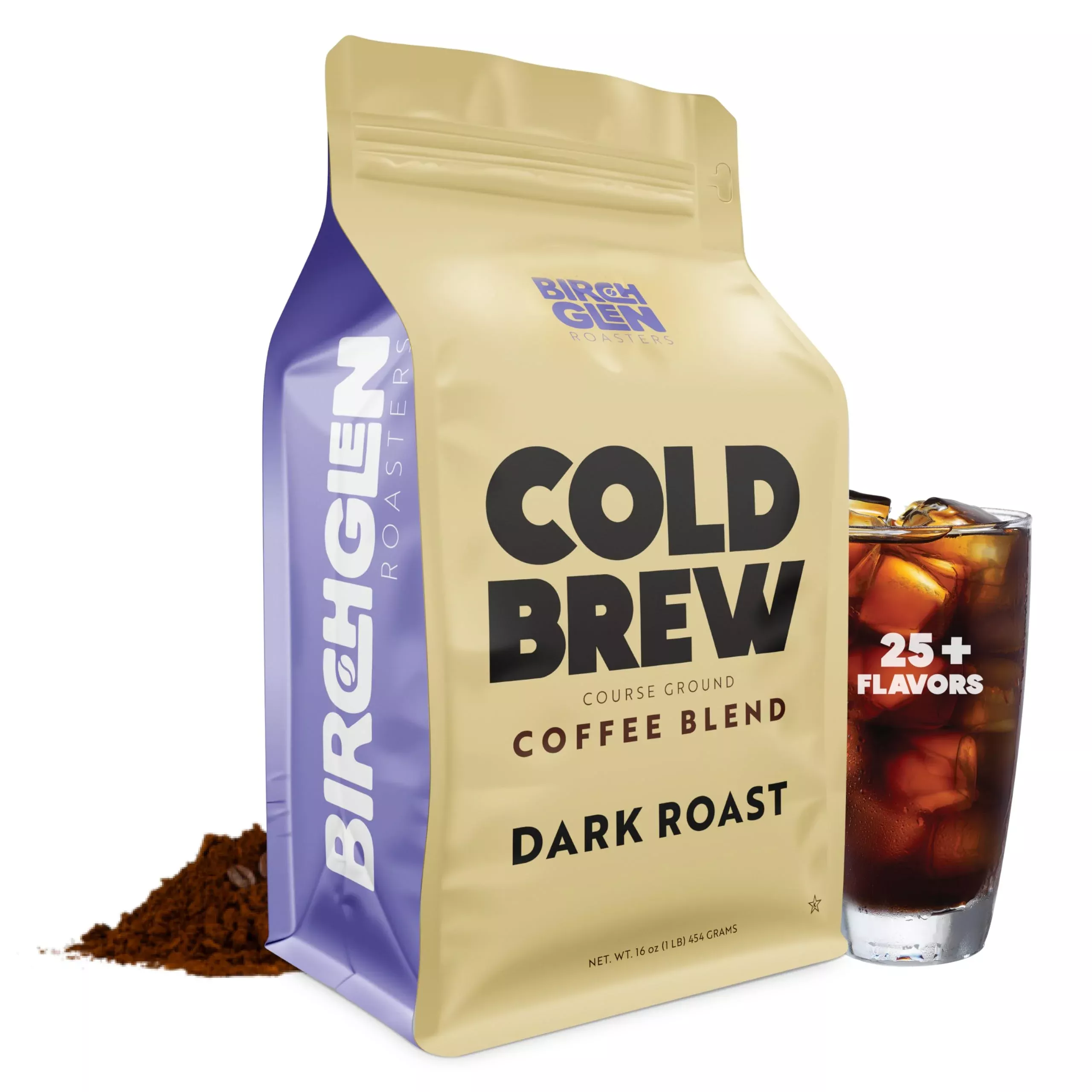 1 Lb Dark Roast Cold Brew Coffee Blend, Coarse Ground Colombian - Birc