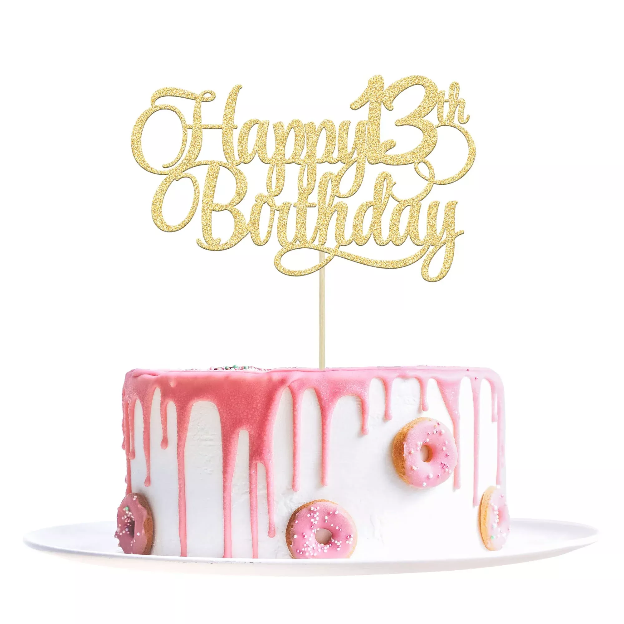 1 Pack Happy 13Th Birthday Cake Topper Glitter Number 13 Thirteen Years Old Birthday Cake Pick Decoration For 13Th Birthday Cele