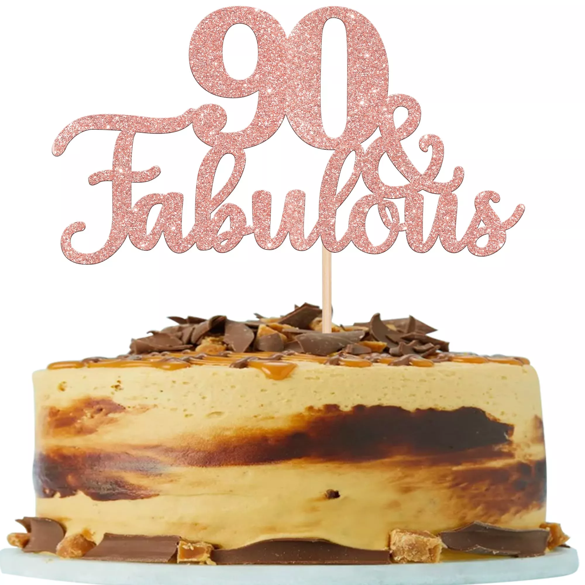 1-pcs-90-fabulous-cake-topper-glitter-ninety-fabulous-cake-toppe 1 Pcs 90 & Fabulous Cake Topper Glitter Ninety And Fabulous Cake Toppe