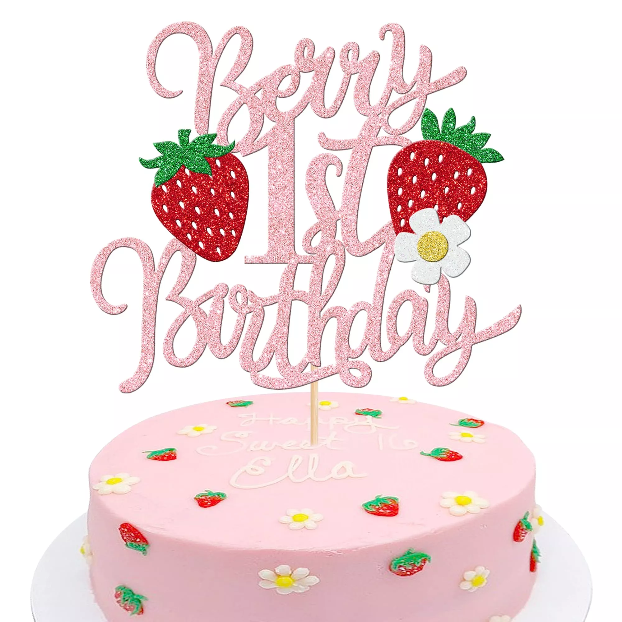 1-pcs-berry-1st-birthday-cake-topper-glitter-sweet-fruit-theme-flower 1 Pcs Berry 1St Birthday Cake Topper Glitter Sweet Fruit Theme Flower