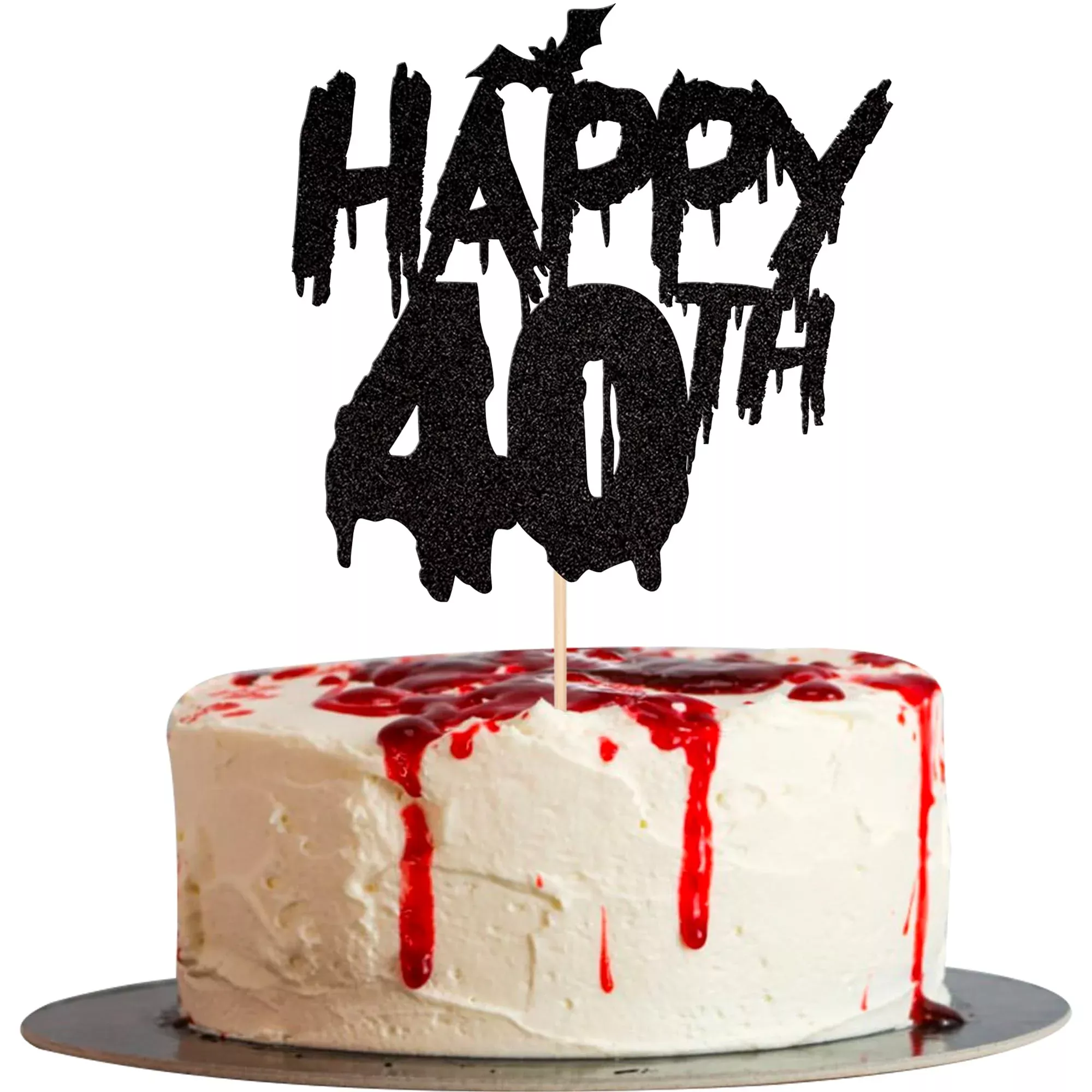 1-pcs-halloween-theme-happy-40th-birthday-cake-topper-glitter-cheers-t 1 Pcs Halloween Theme Happy 40Th Birthday Cake Topper Glitter Cheers T