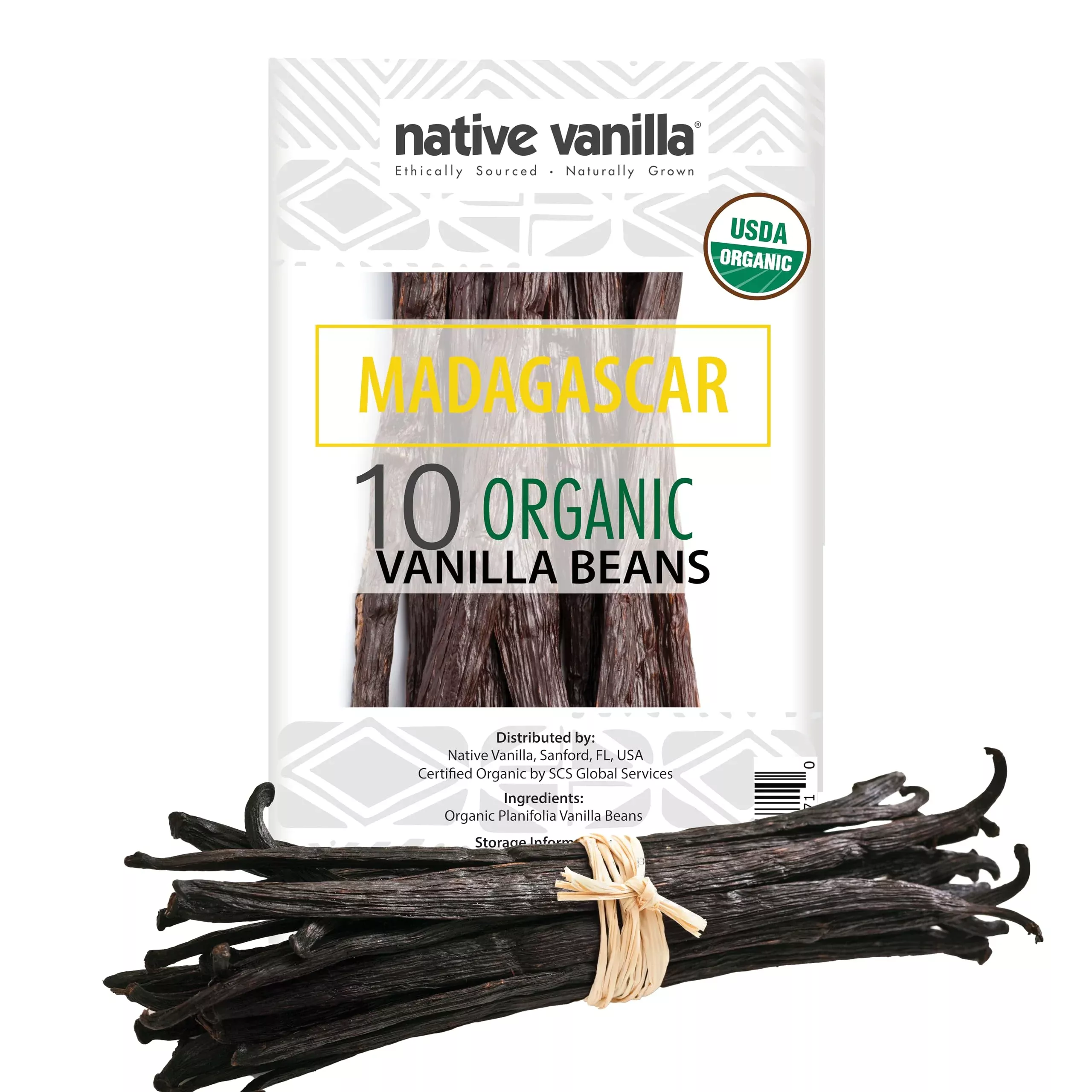 10-organic-madagascar-vanilla-beans-grade-premium-vanilla-pods-30-35-moisture-co 10 Organic Madagascar Vanilla Beans - Grade A Premium Vanilla Pods - 30-35% Moisture Content - For Cooking, Baking & Desserts -