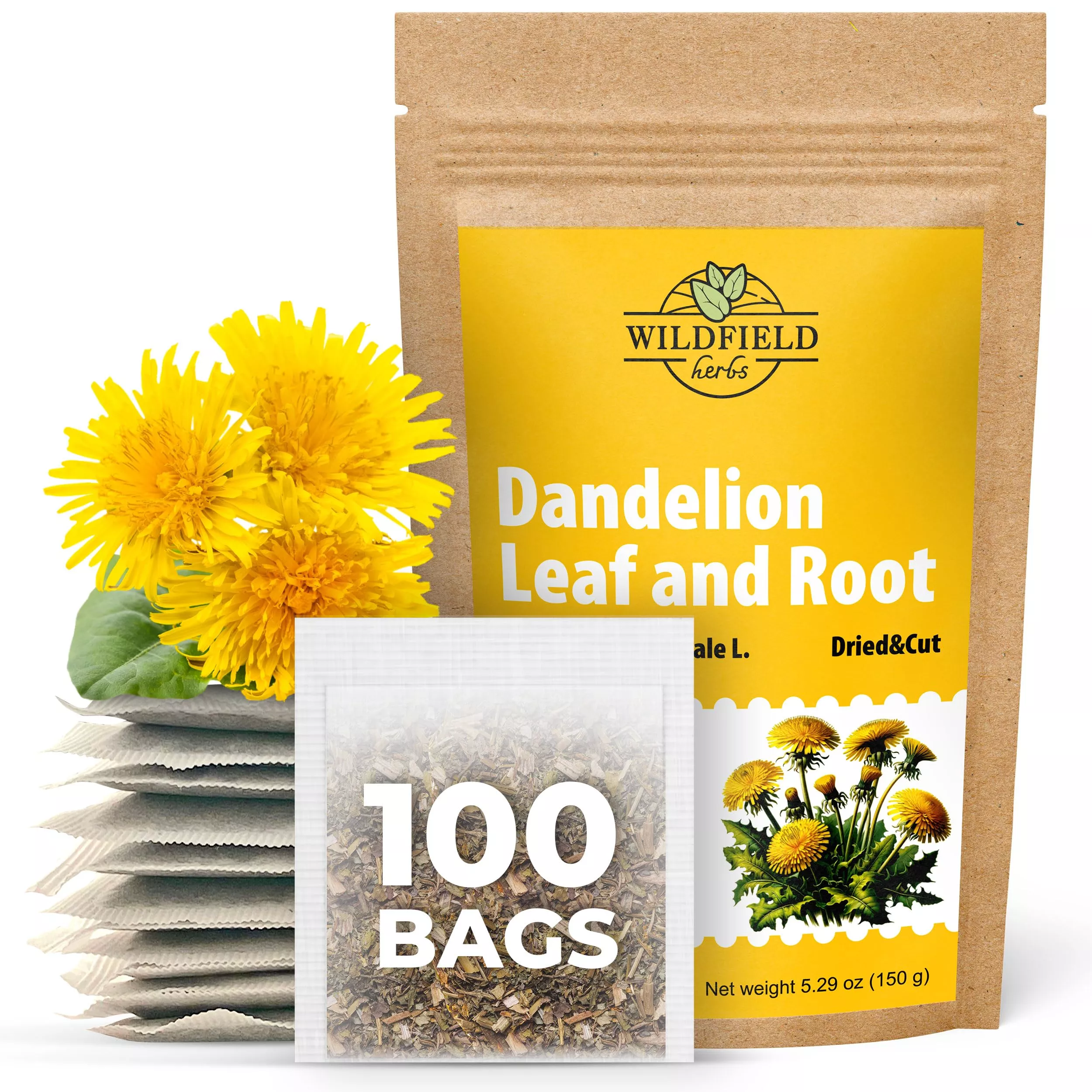 100 Bags Dandelion Leaf And Root Tea Dandelion Tea Herbal (Taraxacum)