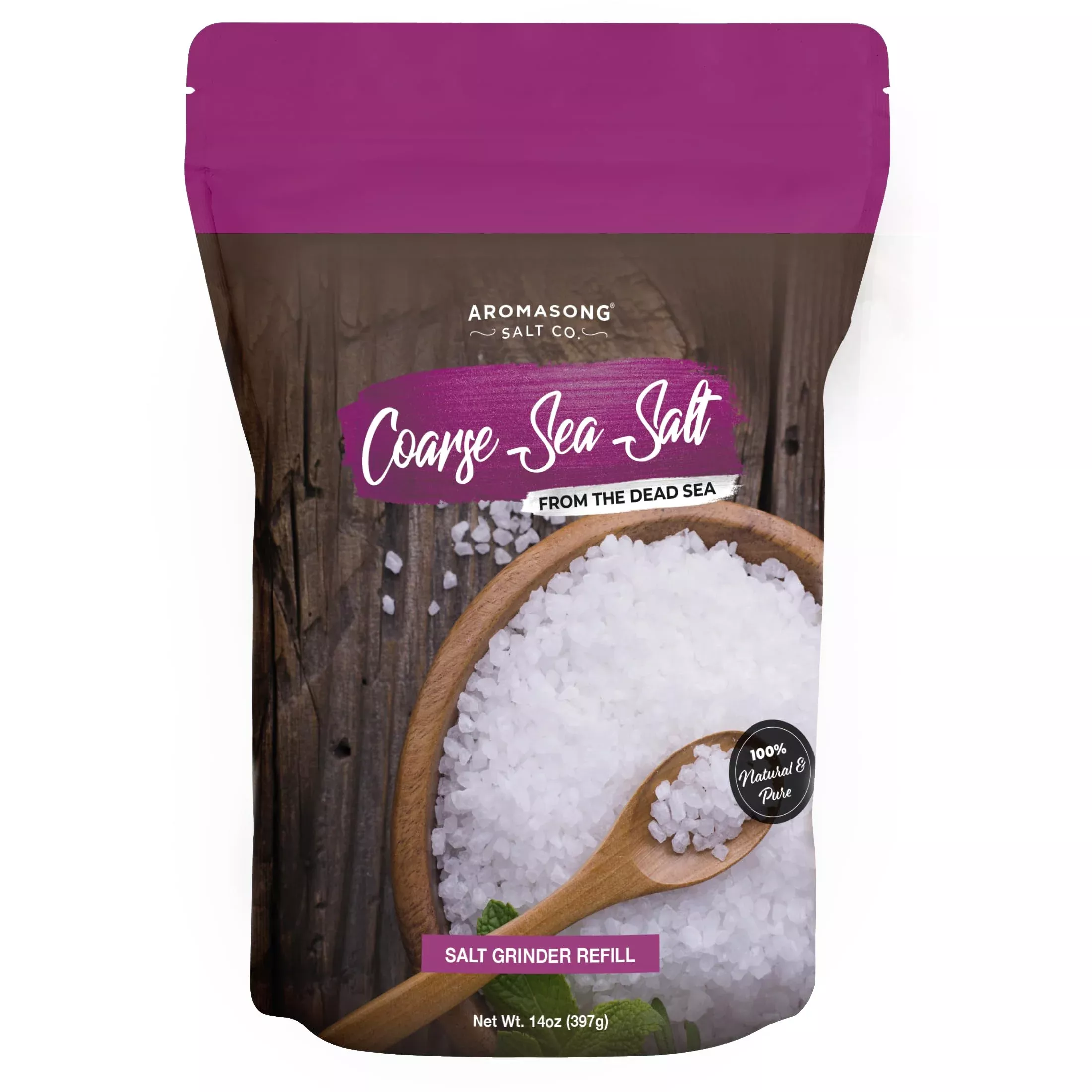 100-natural-sea-salt-coarse-grain-large-bulk-14-oz-resealable-bag-pure-natural-s 100% Natural Sea Salt, Coarse Grain, Large Bulk 14 Oz. Resealable Bag, Pure & Natural Sun Dried Dead Sea Salt, Unrefined, Gluten