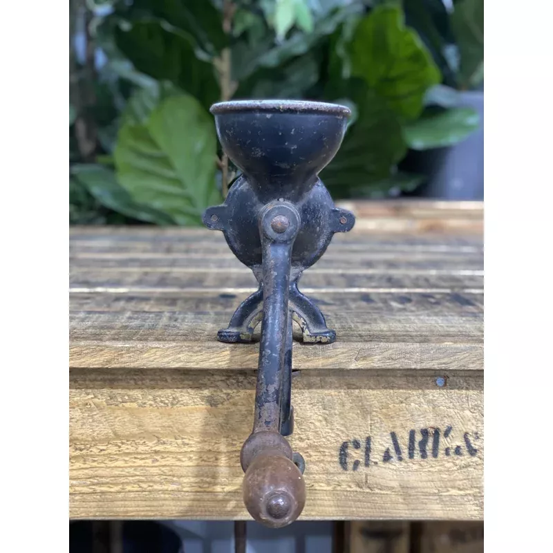 #153 1890s Small Black Beatrice Benchtop Hand Coffee Grinder