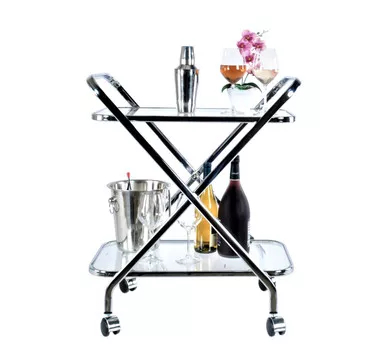 16.5" X 26.25" X 30.5" Chrome XshapeBar Cart