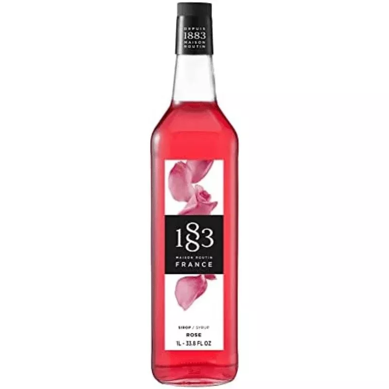 1883-maison-routin-rose-syrup-glass-1-liter 1883 Maison Routin Rose Syrup Glass, 1 Liter