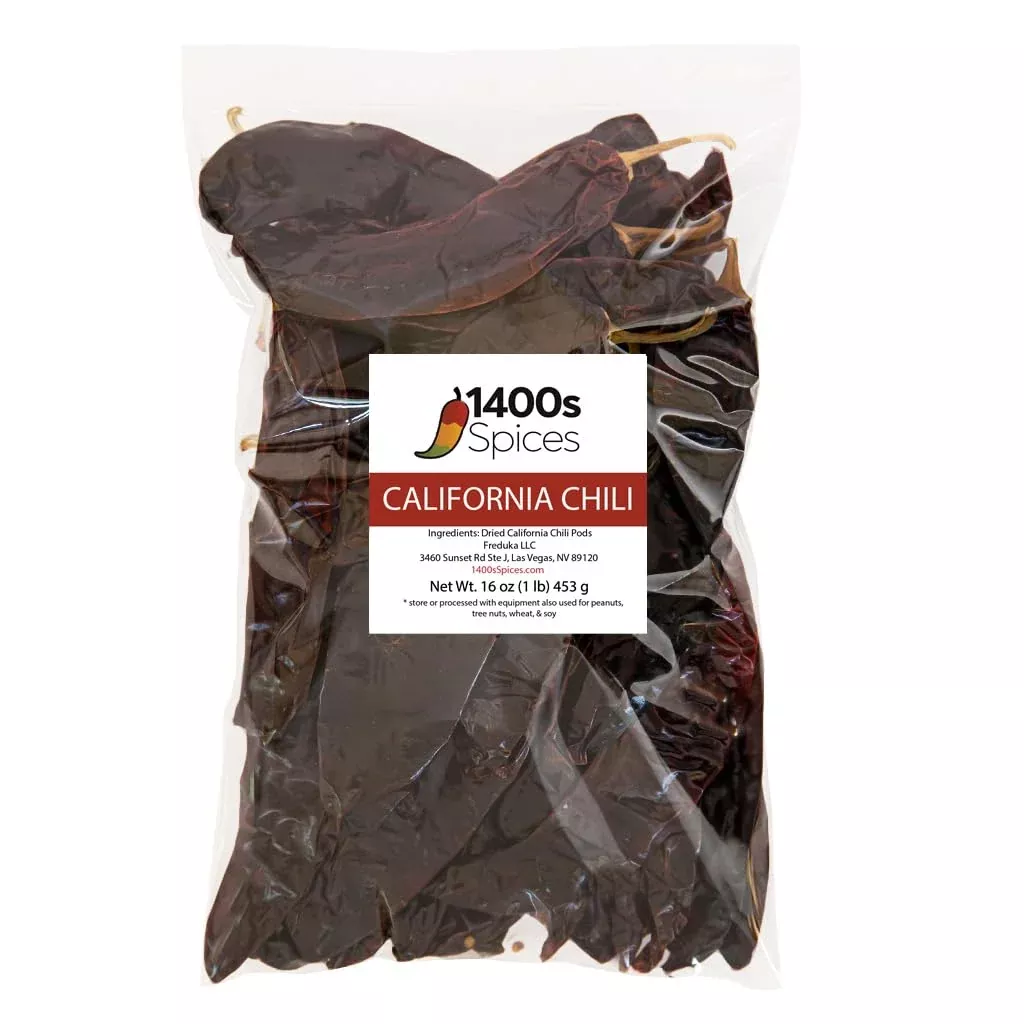 1lb-california-dried-whole-chilies-peppers-anaheim-chile-seco-pods-authentic-mex 1Lb California Dried Whole Chilies Peppers, Anaheim Chile Seco Pods For Authentic Mexican Food, Heat-Sealed Resealable Bag By 14