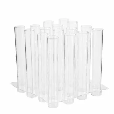 1oz Clear Test Tube Plastic Disposable Shot Glasses With Tray (768/Case)