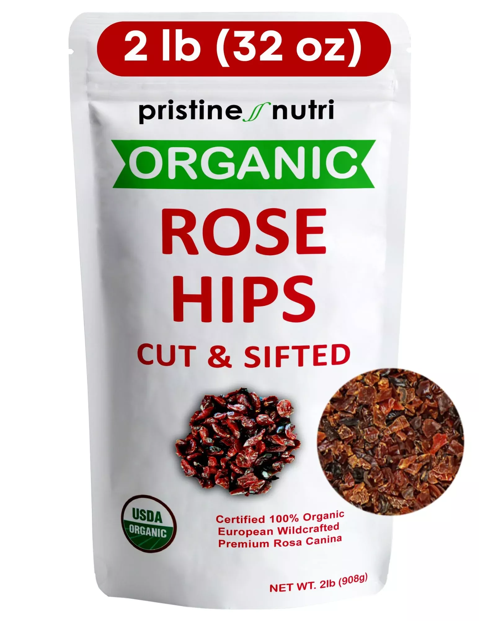 2-lb-32-oz-rose-hips-dried-organic-bulk-organic-rosehips-cut-sift 2 Lb (32 Oz) Rose Hips Dried Organic Bulk, Organic Rosehips Cut & Sift