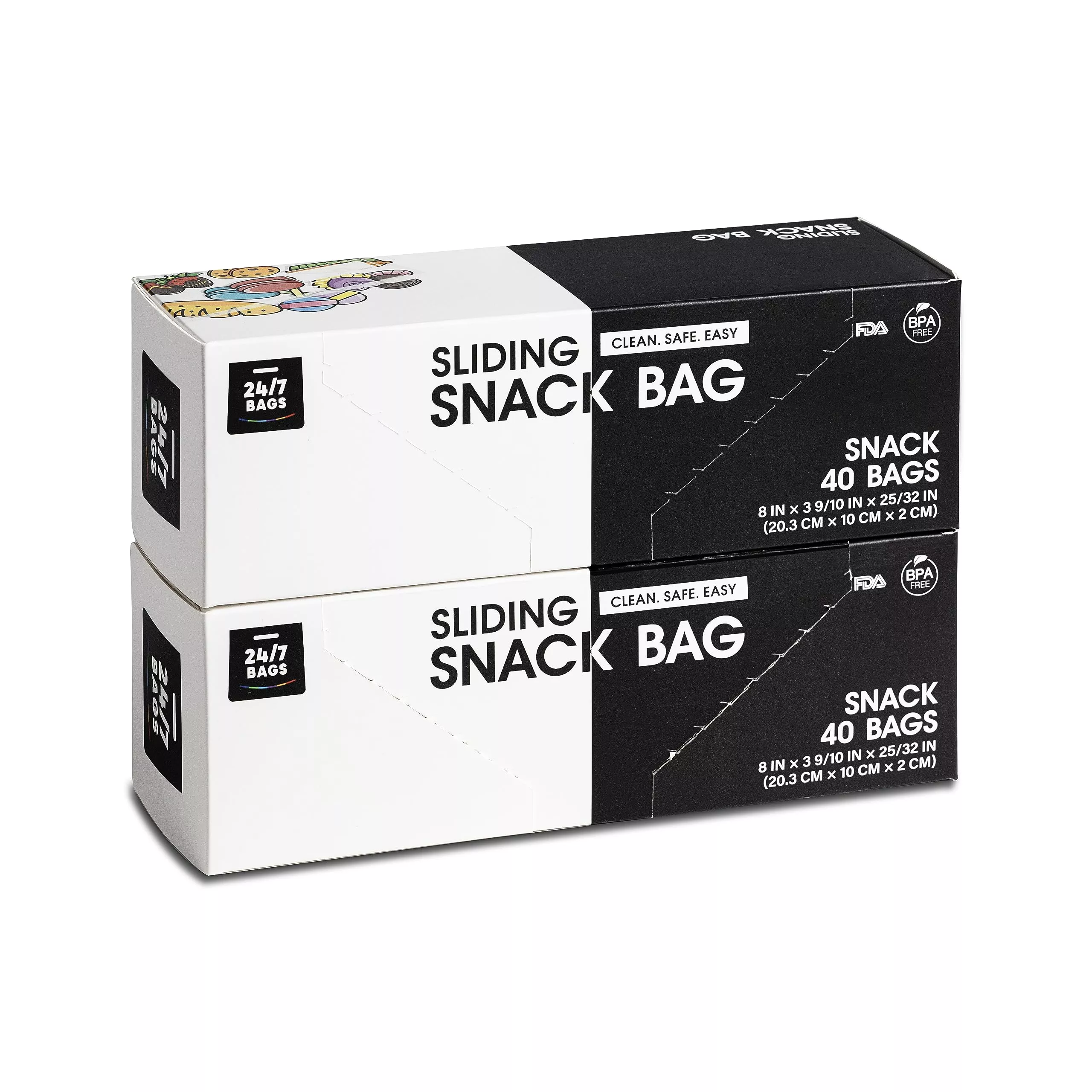 24-7-bags-slider-storage-bags-snack-size-with-expandable-bottom-80-c 24/7 Bags Slider Storage Bags, Snack Size With Expandable Bottom, 80 C
