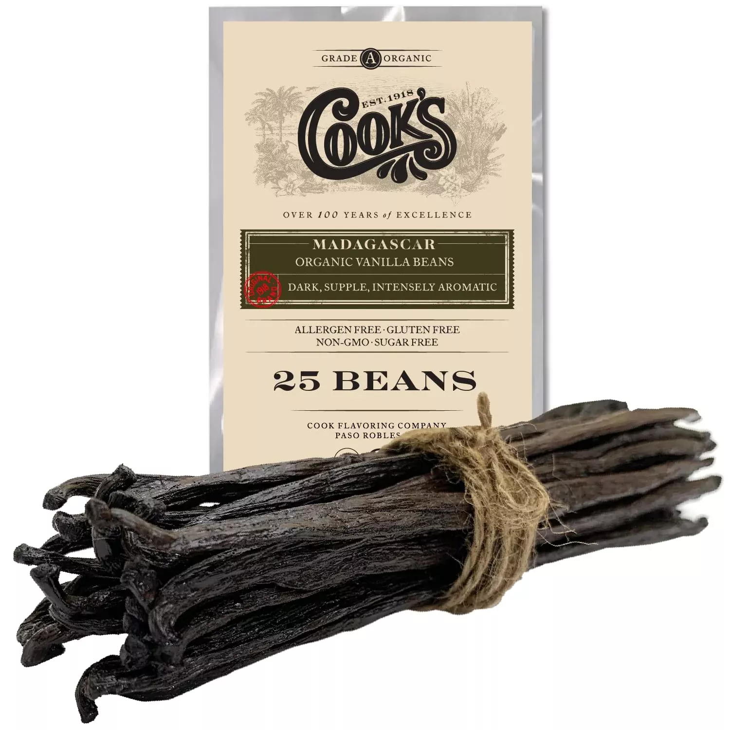 25-organic-madagascar-whole-vanilla-beans-grade-vanilla-pods-premium-vanilla-bea 25 Organic Madagascar Whole Vanilla Beans, Grade A Vanilla Pods, Premium Vanilla Beans For Making Extract & Baking - Cooks