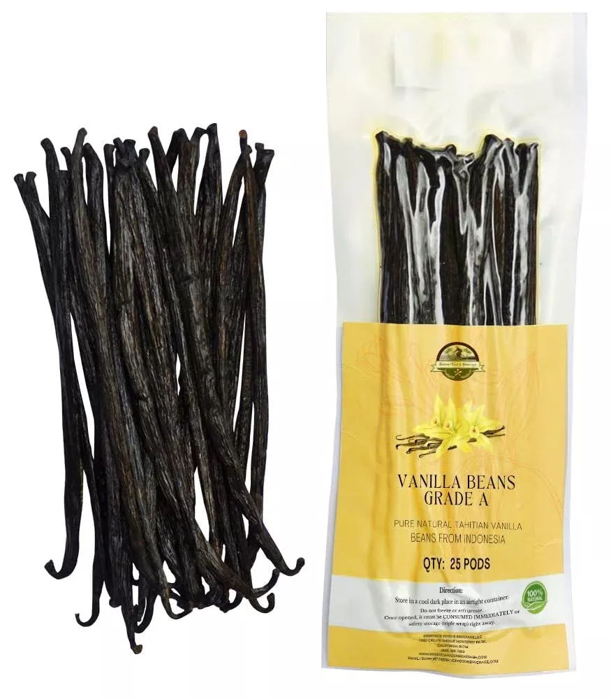 25-plump-tahitian-vanilla-beans-making-vanilla-extract-vanilla-beans-grade-papua 25 Plump Tahitian Vanilla Beans For Making Vanilla Extract, Vanilla Beans Grade A, Papua Vanilla Beans Extract, Perfect Homemade