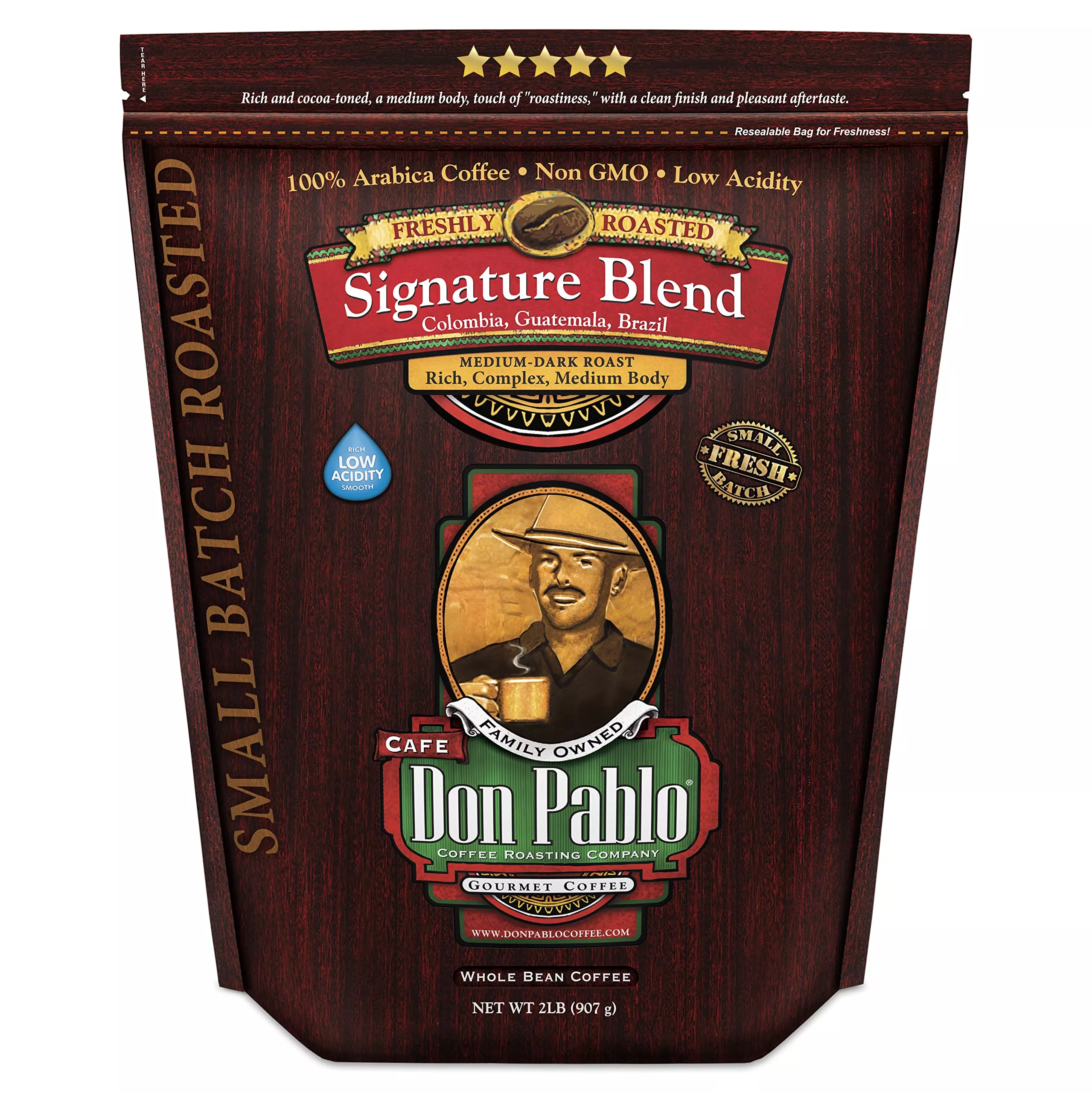 2lb-don-pablo-gourmet-coffee-signature-blend-medium-dark-roast-whole-bean-coffee 2Lb Don Pablo Gourmet Coffee - Signature Blend - Medium Dark Roast - Whole Bean Coffee - 100% Arabica Beans - Low Acidity And No