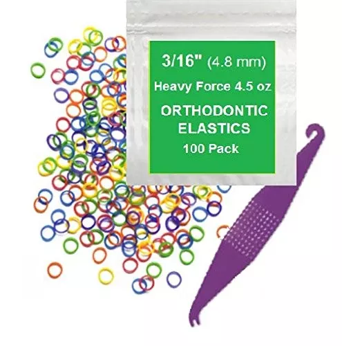 3-16-inch-orthodontic-elastic-rubber-bands-100-pack-neon-heavy-4-5-ounce-small-r 3/16 Inch Orthodontic Elastic Rubber Bands, 100 Pack, Neon, Heavy 4.5 Ounce Small Rubberbands Dreadlocks Hair Braids Fix Tooth G