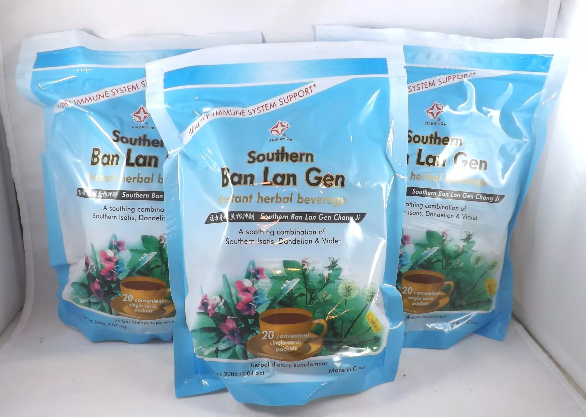 3-pack-ban-lan-gen-chong-ji-instant-herbal-beverage-tea-drink-3-x-20-servings 3 Pack! Ban Lan Gen Chong Ji, Instant Herbal Beverage, Tea, Drink, 3 X 20 Servings
