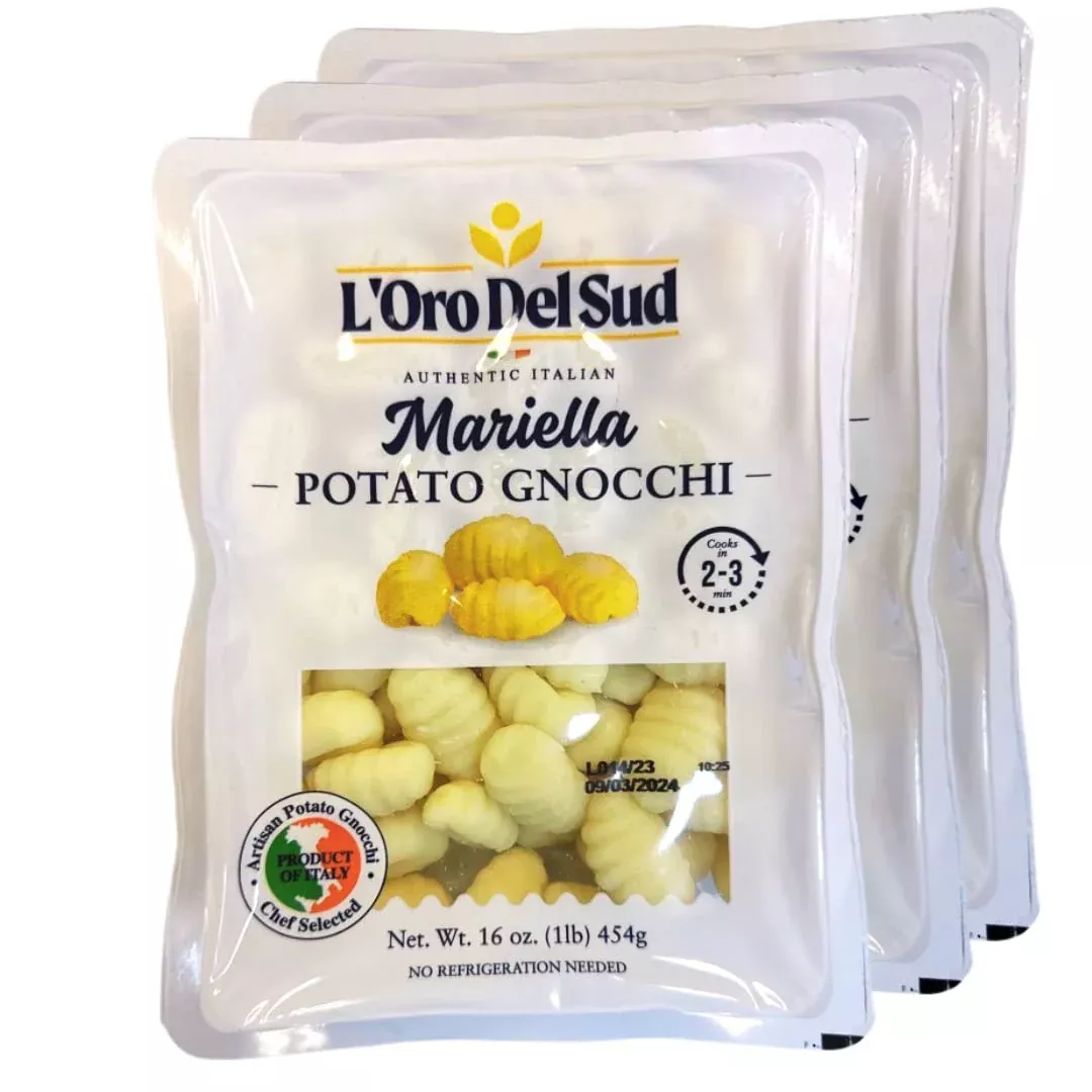 3-pack-gnocchi-potato-product-italy-pasta-dumplings-pasta-di-patate-cooks-in-2-3 3 Pack, Gnocchi Potato, Product Of Italy, Pasta Dumplings, Pasta Di Patate, Cooks In 2-3 Minutes, 3 X 1 Lb, L'Oro Del Sud