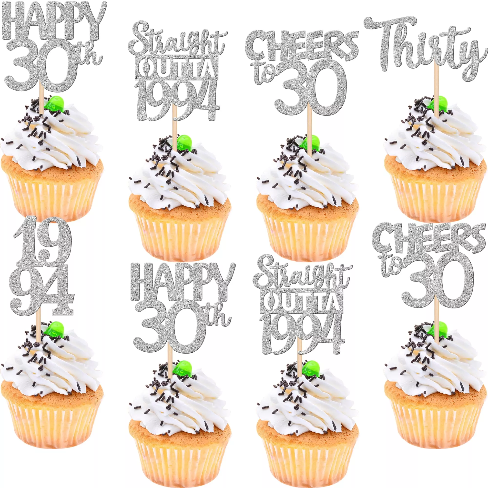 30pcs-30th-birthday-cupcake-toppers-glitter-thirty-happy-30th-straight-outta-199 30Pcs 30Th Birthday Cupcake Toppers Glitter Thirty Happy 30Th Straight Outta 1994 Cupcake Picks For Cheers To 30 Years 30Th Birt