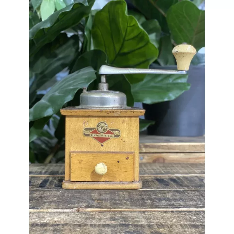 32-1920s-kym-german-made-square-box-hand-coffee-grinder #32 1920s Kym German Made Square Box Hand Coffee Grinder