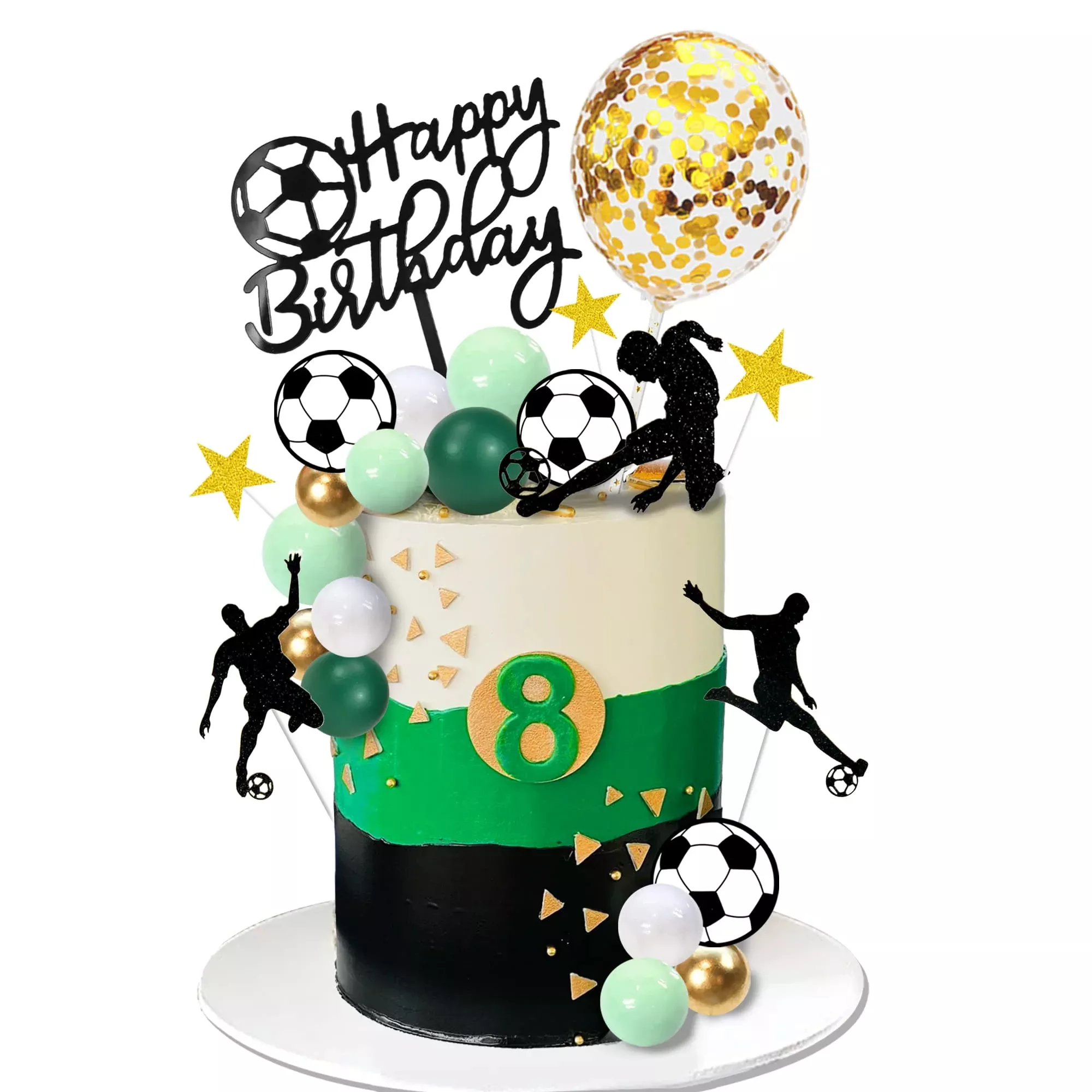 32-pcs-soccer-cake-topper-decorations-soccer-ball-player-cake-decorations-soccer 32 Pcs Soccer Cake Topper Decorations Soccer Ball Player Cake Decorations For Soccer Football Theme Birthday Sport Party Supplie