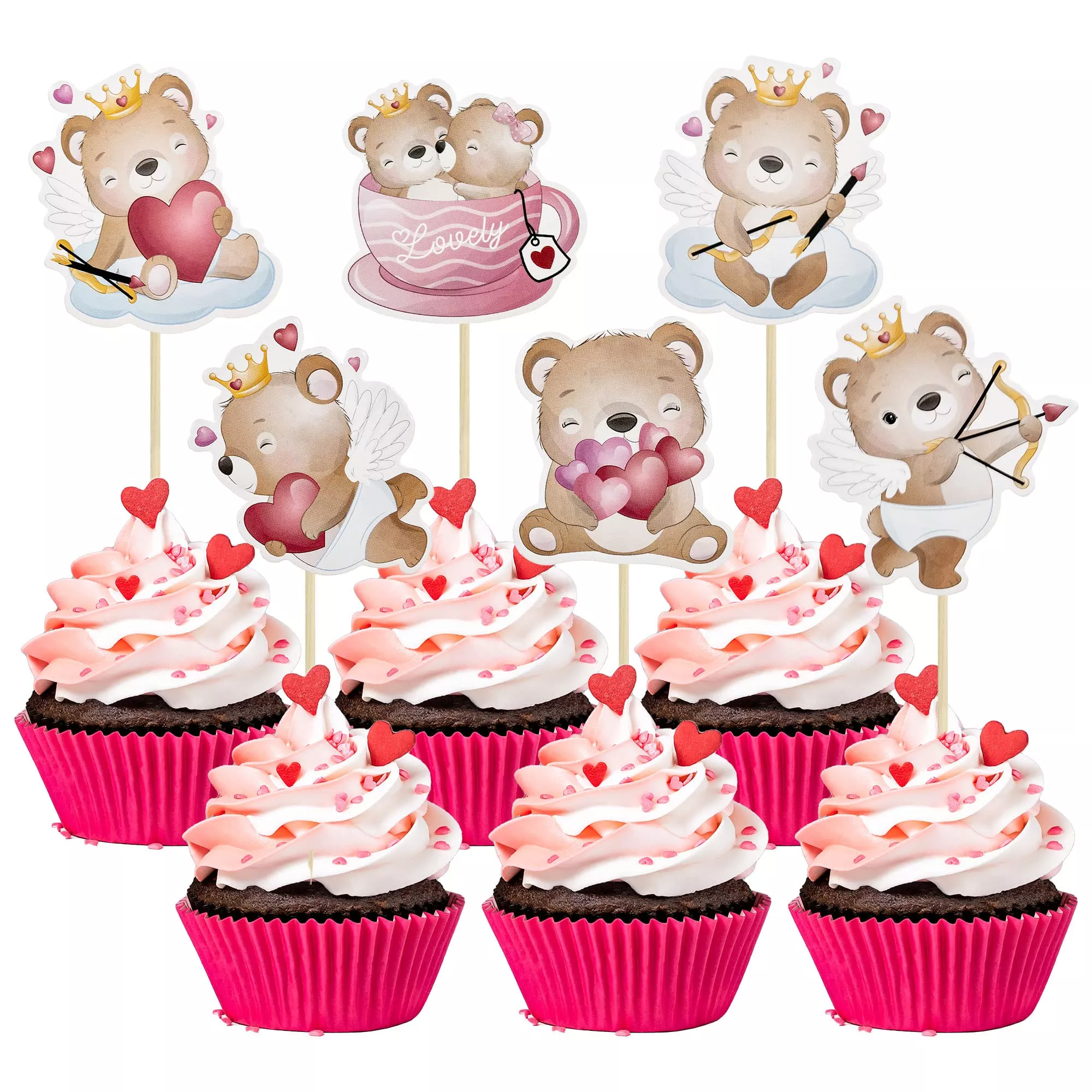 36pcs-happy-valentine-s-day-cupcake-toppers-sweet-love-valentine-cupcake-picks-v 36Pcs Happy Valentine'S Day Cupcake Toppers Sweet Love Valentine Cupcake Picks For Valentine'S Day Theme Birthday Party Cake Dec