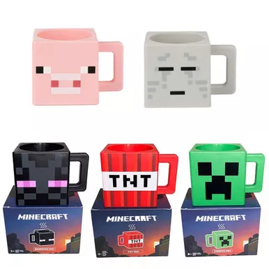 3D Gaming Mugs - TNT, Coolie Fear Block, Grassland, Pink Pig, Horse, and Alex - 230 ml Novelty Coffee Mugs