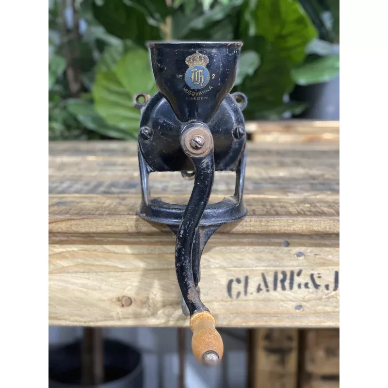 45-1930s-husqvarna-no-2-bench-clamp-hand-coffee-grinder #45 1930s Husqvarna No. 2 Bench Clamp Hand Coffee Grinder