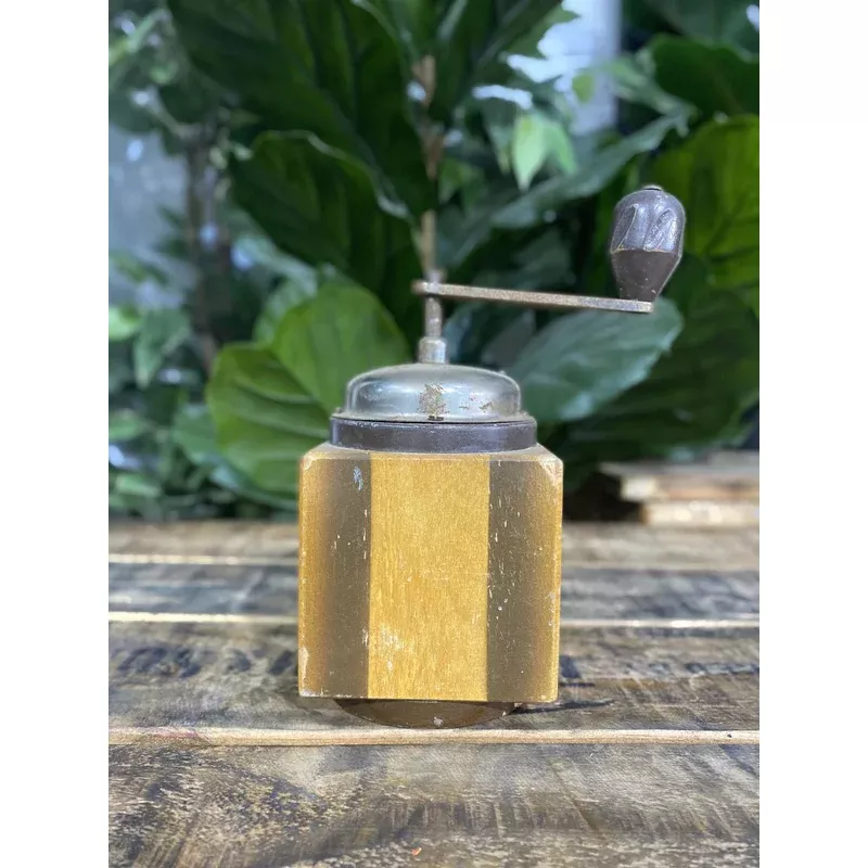 47-1950s-trespade-wooden-square-designed-hand-coffee-grinder #47 1950s Trespade Wooden Square Designed Hand Coffee Grinder