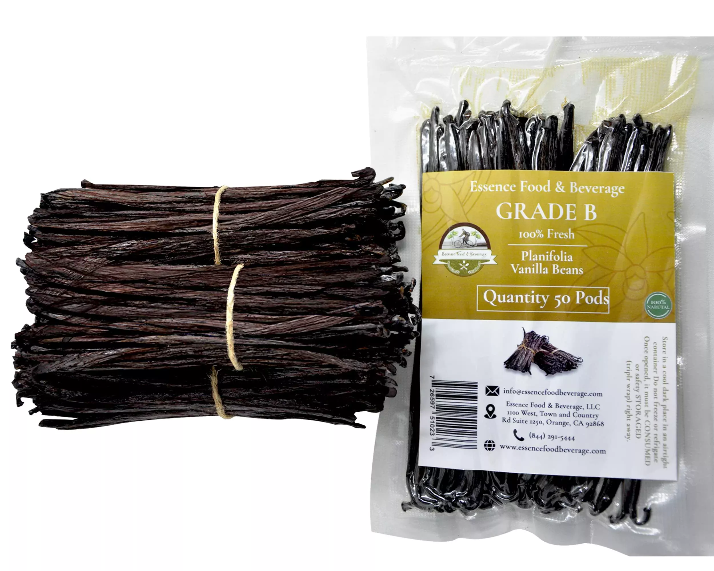 50-vanilla-beans-bulk-making-vanilla-extract-whole-vanilla-beans-extract-grade-4 50 Vanilla Beans Bulk For Making Vanilla Extract, Whole Vanilla Beans Extract Grade 4-5 Inches, Perfect Homemade Extract, Baking