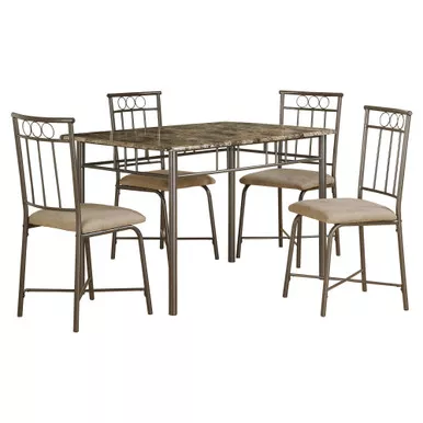 63-5-x-81-x-101-cappuccino-microfiber-foam-mdf5pcs-dining-set 63.5" X 81" X 101" Cappuccino Microfiber Foam And Mdf5Pcs Dining Set