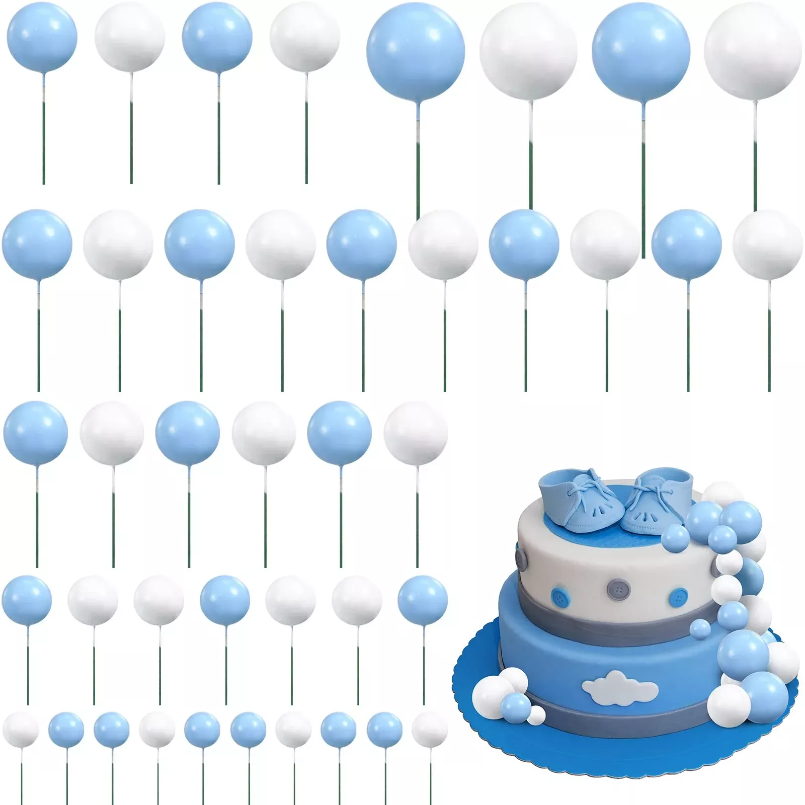 66-pieces-mini-balloon-cake-topper-cake-decorations-balls-faux-pearl-balls-cake- 66 Pieces Mini Balloon Cake Topper Cake Decorations Balls Faux Pearl Balls Cake Picks Diy Cake Insert Topper Baking Decoration F