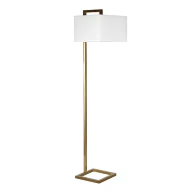 68-brass-traditional-shaped-floor-lamp-with-white-frosted-glass-rectangular-shad 68" Brass Traditional Shaped Floor Lamp With White Frosted Glass Rectangular Shade - CP-HMEROOTS-523374
