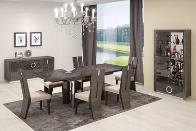 98-5-x-43-5-x-30-graydining-table-6-chair-set 98.5" X 43.5" X 30" GrayDining Table And 6" Chair Set