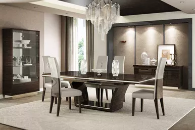 98-5-x-43-5-x-30-wenge-dining-table-6pcs-chair-set 98.5" X 43.5" X 30" Wenge Dining Table And 6Pcs Chair Set