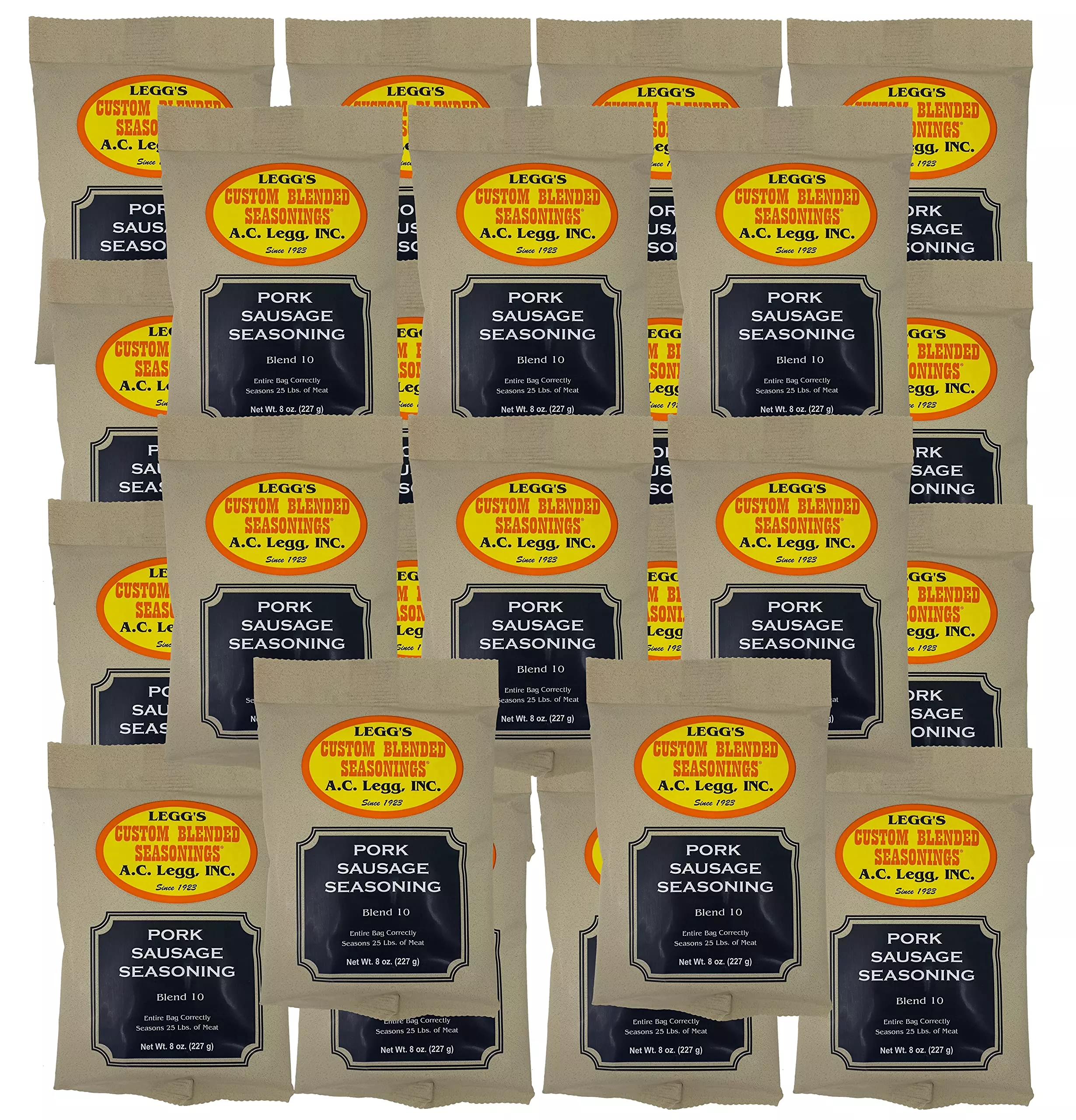 ac-legg-inc-custom-blended-seasonings-blend-10-sausage-seasoning-8-ounce-case-24 Ac Legg Inc Custom Blended Seasonings - Blend 10 Sausage Seasoning 8 Ounce - Case Of 24 Packages