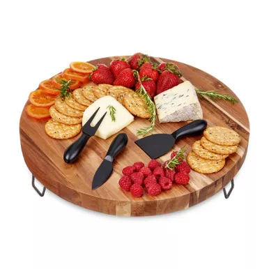 acacia-footed-cheese-board-knife-set-by-twine-living Acacia Footed Cheese Board & Knife Set by Twine Living