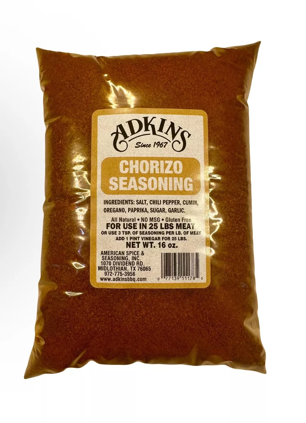 adkins-chorizo-sausage-seasoning-16-oz-all-natural Adkins Chorizo Sausage Seasoning 16 Oz All Natural
