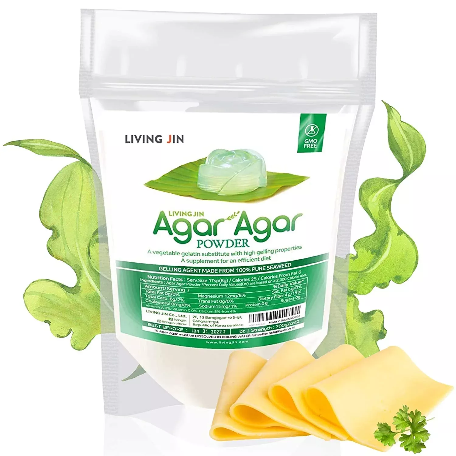 agar-agar-powder-12oz-unflavored-pure-vegan-gelling-agent-by-living-jin-certifie Agar Agar Powder (12Oz), Unflavored Pure Vegan Gelling Agent By Living Jin, Certified Kosher, Halal, Non-Gmo, Gluten-Free, Keto-