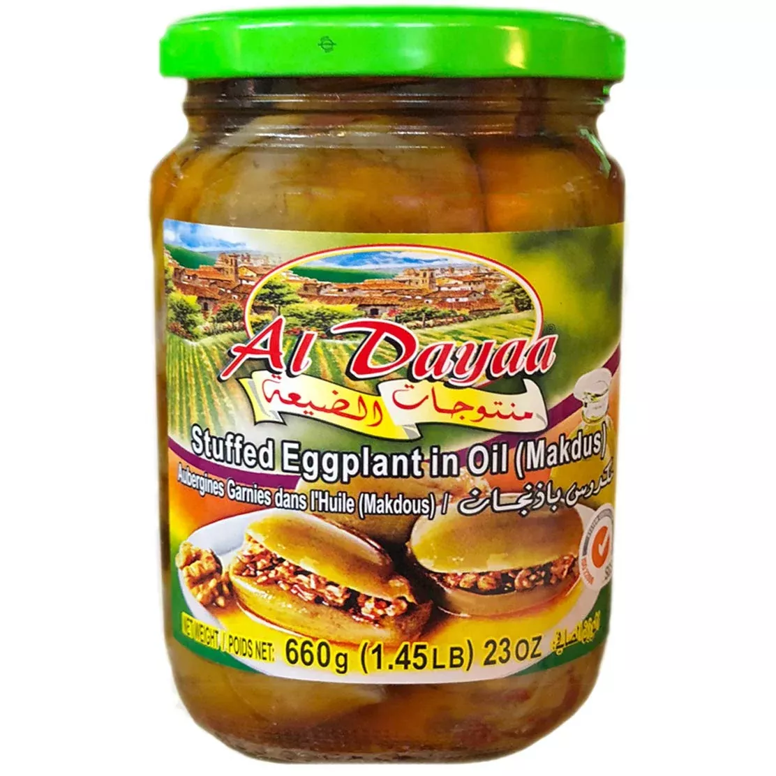 al-dayaa-stuffed-pickled-eggplant-in-oil-makdous-660g-23oz Al Dayaa - Stuffed Pickled Eggplant In Oil (Makdous) 660G, (23Oz)