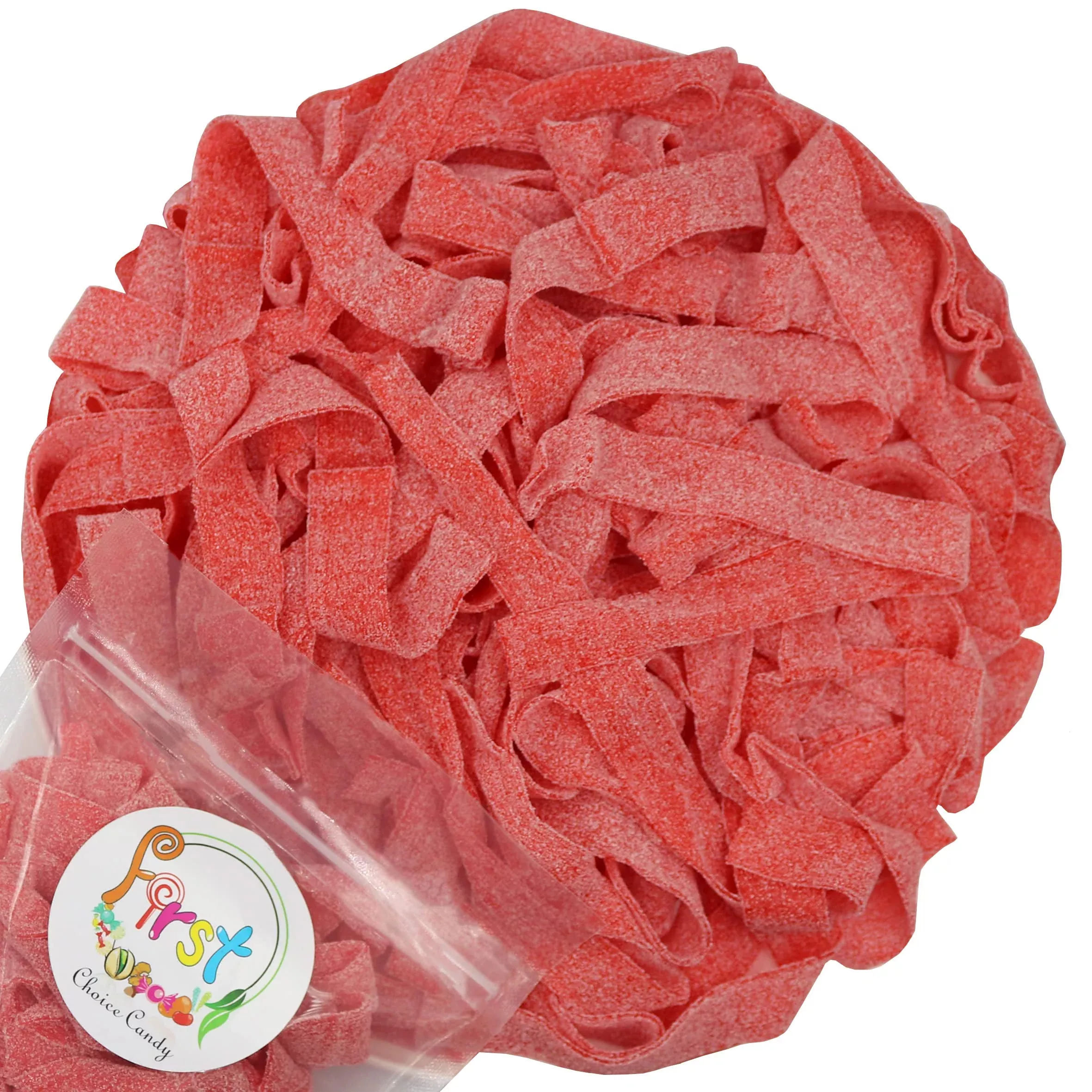 All Color Sour Gummy Belts (Strawberry, 1 Lb)