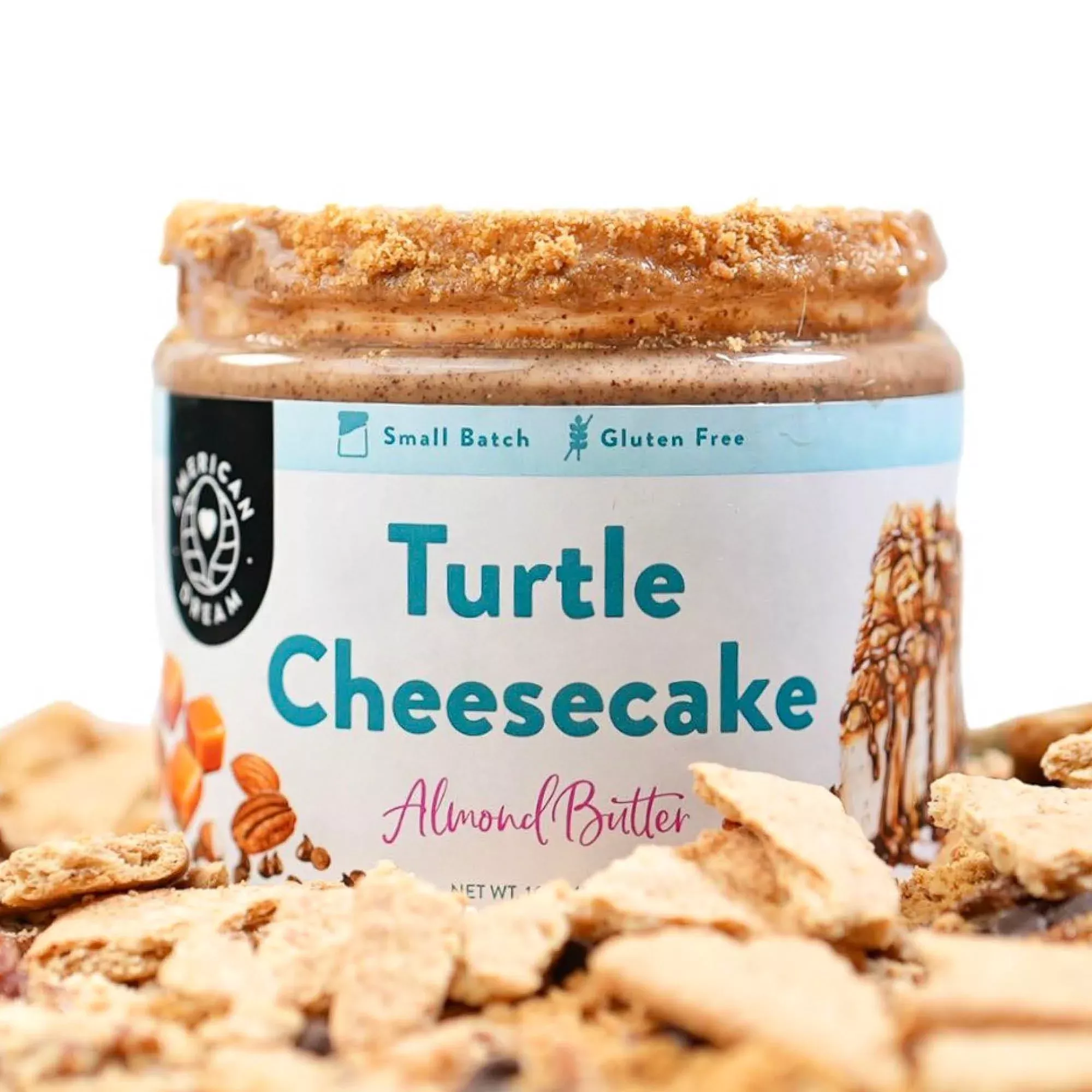 american-dream-nut-butter-gluten-free-turtle-cheesecake-almond-butter American Dream Nut Butter - Gluten-Free Turtle Cheesecake Almond Butter