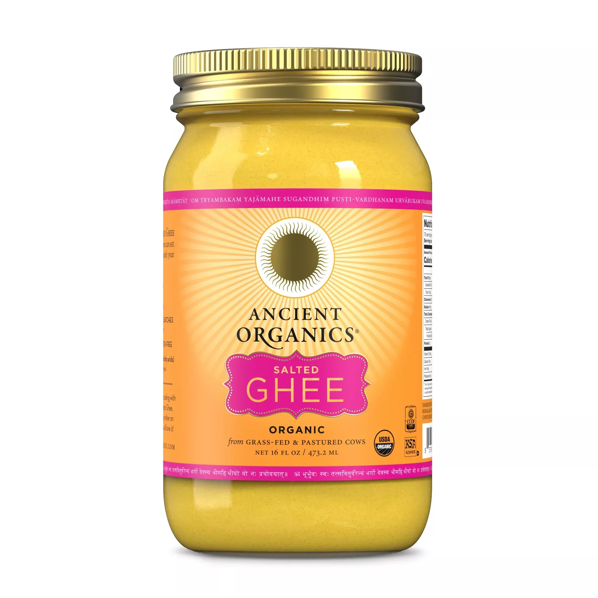 ancient-organics-salted-ghee-organic-grass-fed-gluten-free-clarified-salted-ghee Ancient Organics Salted Ghee, Organic Grass Fed Gluten Free Clarified Salted Ghee Butter With Vitamins & Omegas, Lactose Free, 1