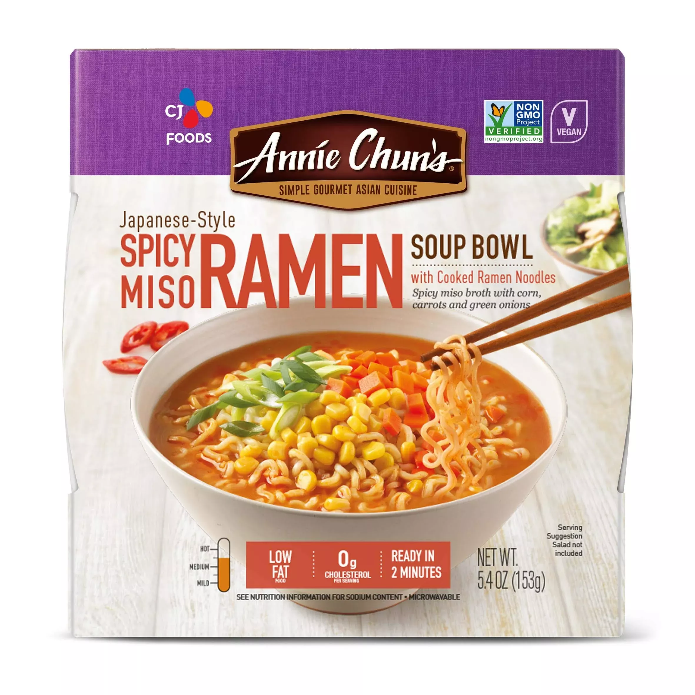 annie-chun-s-noodle-soup-bowl-spicy-miso-ramen-flavor-instant-microwavable-non-g Annie Chun'S - Noodle Soup Bowl, Spicy Miso Ramen Flavor, Instant & Microwavable, Non-Gmo, Hearty & Delicious, 5.4 Oz (Pack Of 6