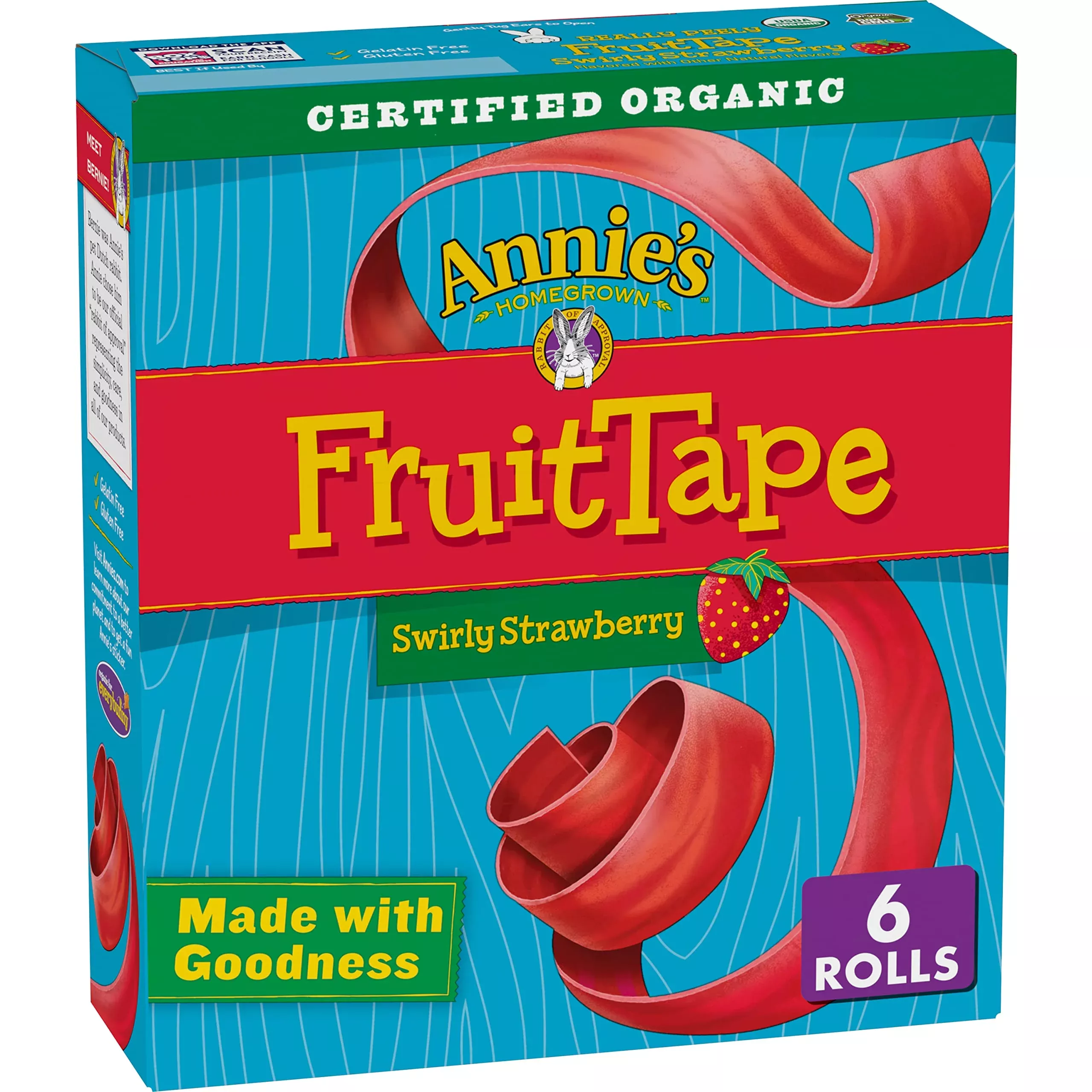 Annie'S Organic Fruit Tape, Swirly Strawberry, Non-Gmo And Organic Fru