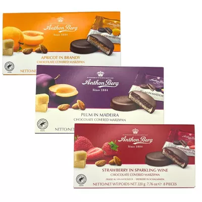 anthon-berg-chocolate-covered-marzipan-variety-plum-in-madeira-apricot-in-brandy Anthon Berg Chocolate Covered Marzipan, Variety - Plum in Madeira, Apricot in Brandy, Strawberry in Sparkling Wine - Pack of 3