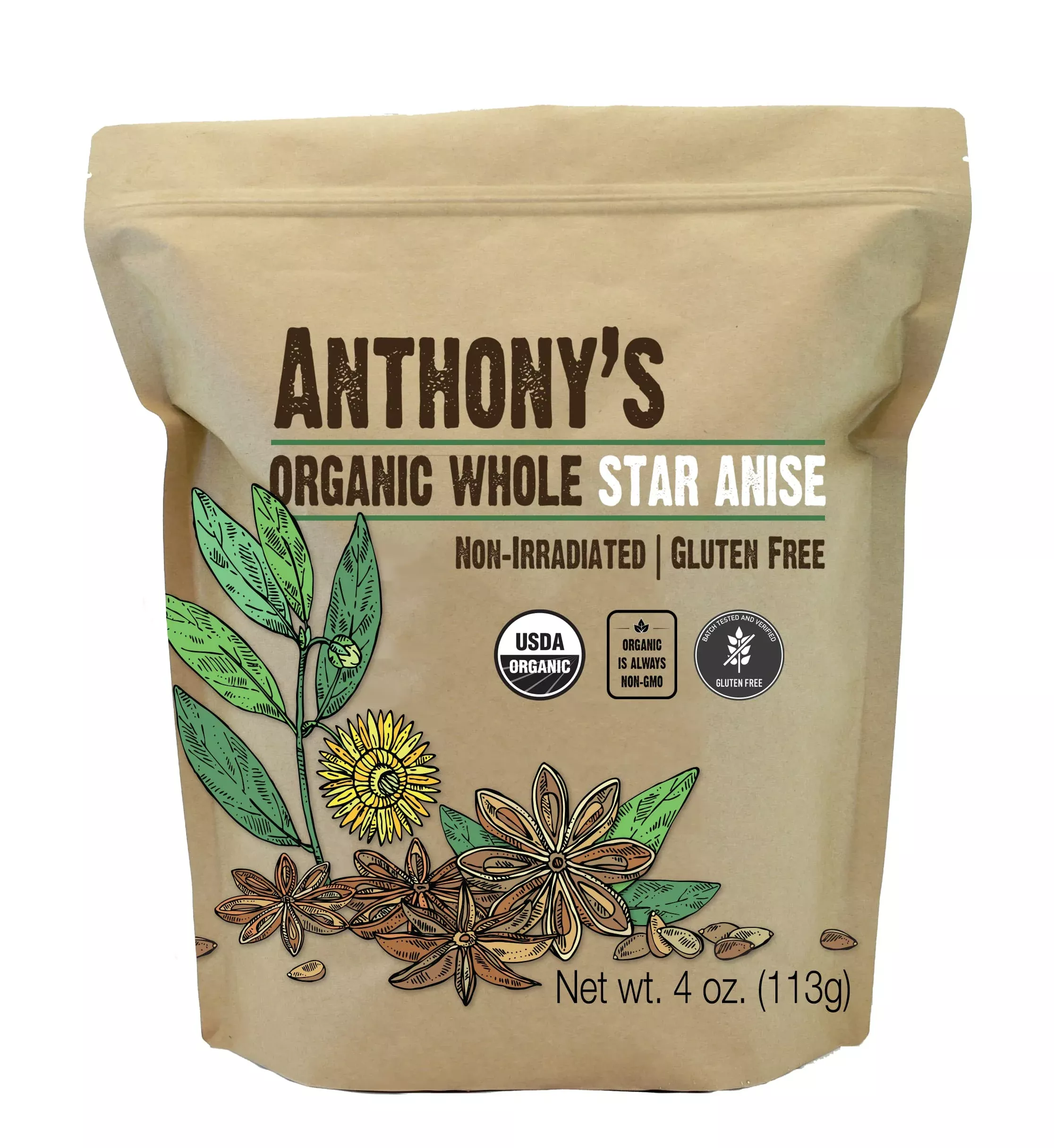 anthonys-organic-whole-star-anise-4-oz-non-irradiated-non-gmo-gluten-free Anthonys Organic Whole Star Anise 4 Oz Non Irradiated Non Gmo Gluten Free