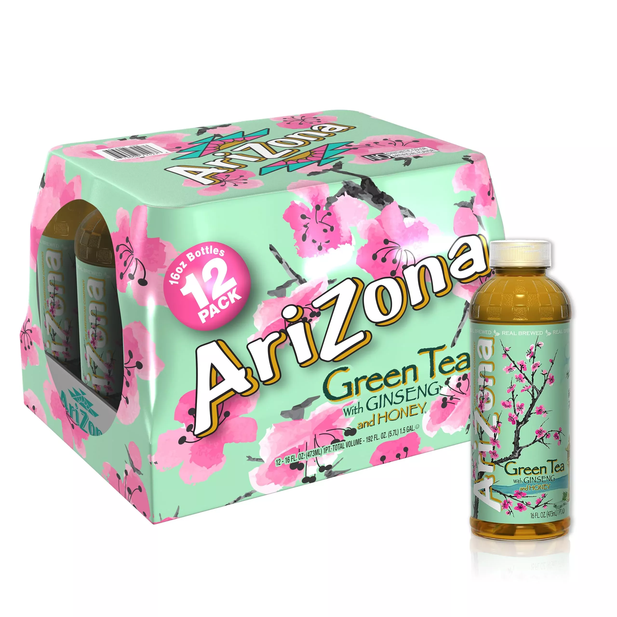 arizona-green-tea-with-ginseng-honey-16-fl-oz-pack-12 Arizona Green Tea With Ginseng And Honey - 16 Fl Oz (Pack Of 12)