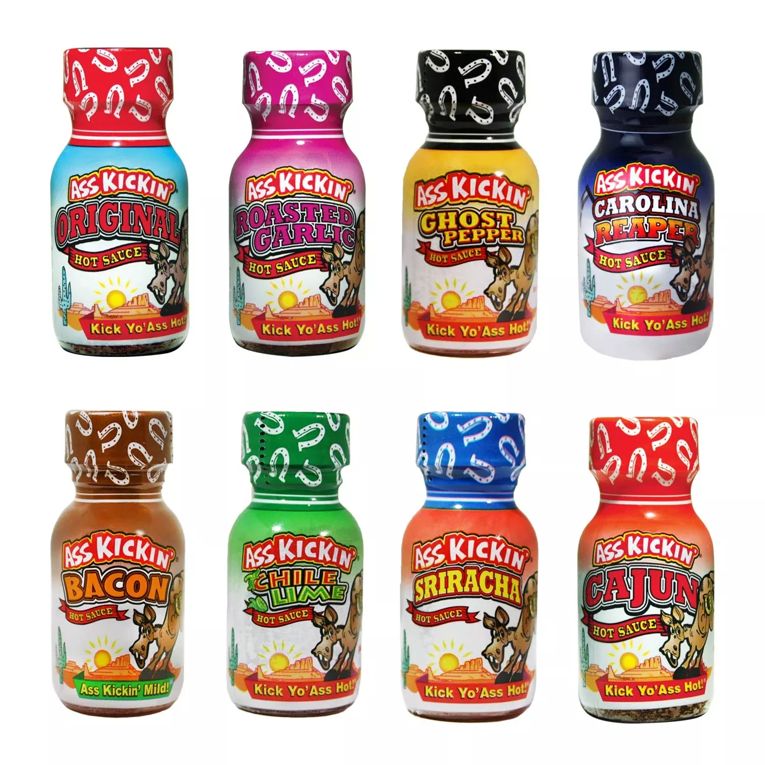 ass-kickin-premium-hot-sauce-travel-size-mini-bottles-8-pack-gift-set-with-75-oz Ass Kickin' Premium Hot Sauce Travel Size Mini Bottles - 8 Pack Gift Set With .75 Oz Bottles - Perfect Christmas Gifts For Hot S